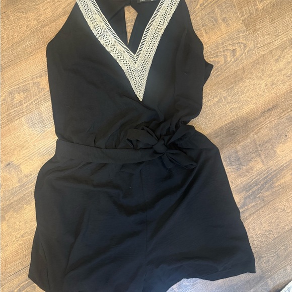 Pants - Black Sleeveless Romper